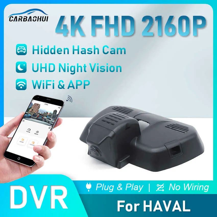 Видеорегистраторы Plug and Play Dash Cam Автомобильный видеорегистратор UHD Видеорегистратор Камера для HAVAL H6 H7 F7 F7x H9 XY DARGO Jolion GWM POER 4K Dashcam USB PortHKD230701
