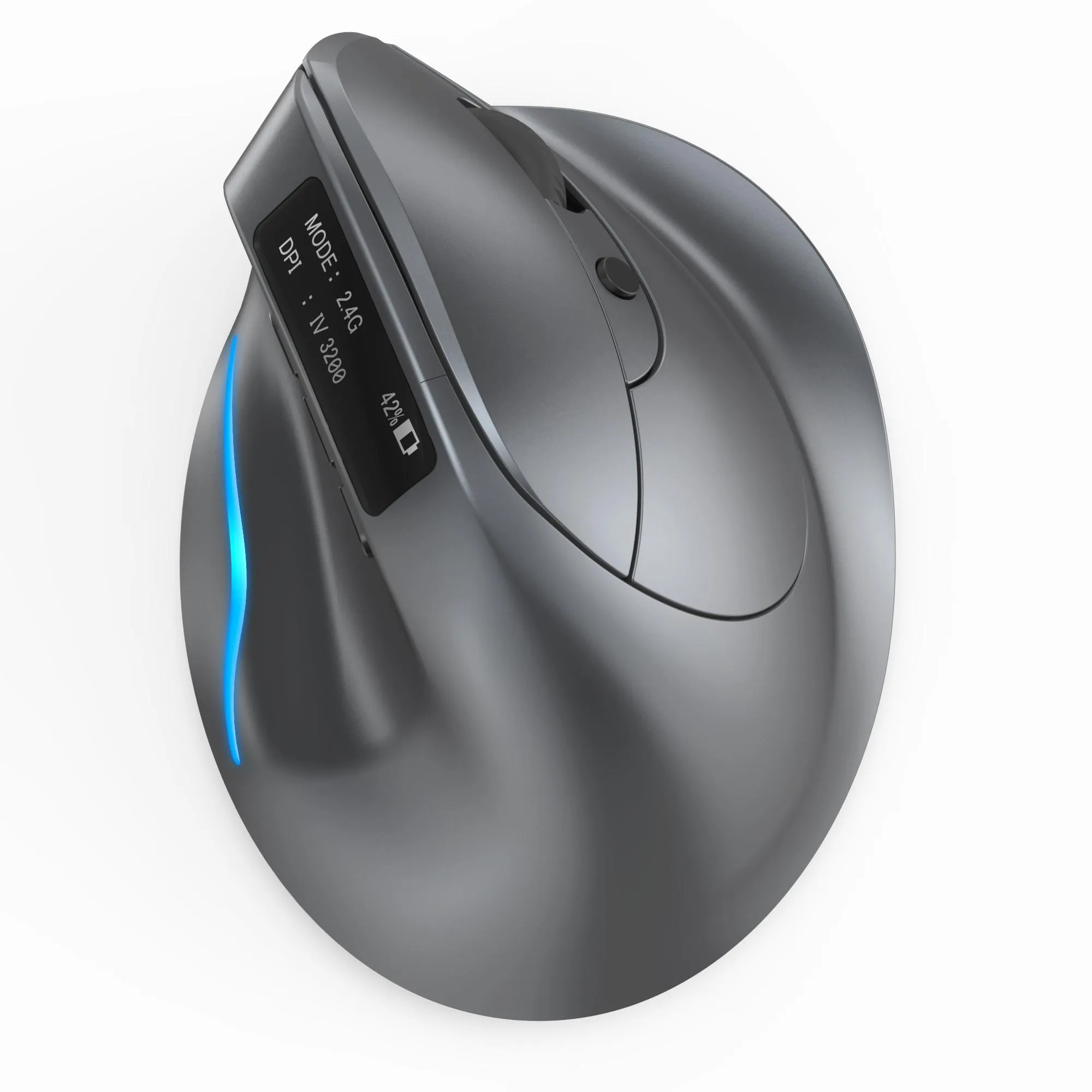 Camundongos lefon mouse vertical ergonômico tela OLED tela sem fio Bluetooth recarregável 3200dpi Camundongos de jogadores ópticos para laptop PC F26C