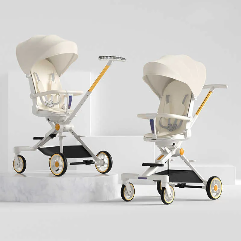 Lightweight Baby Stroller Portable Foldable Pram with Two Way Sitting and Lying Positions L230625