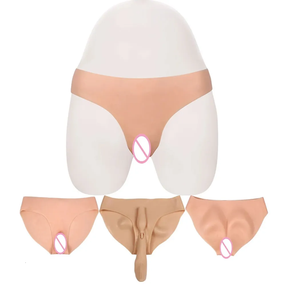 Forma del seno Silicone simulato Vagina finta Biancheria intima Slip Mutandine Nascondere il pene per Crossdresser Transgender Trans Dragqueen Cosplay Gay 230630