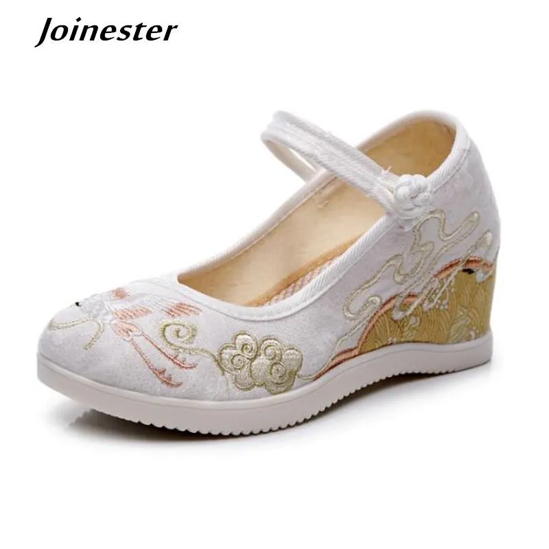 Laarzen vrouwen etnische wiggen schoenen dames casual sandalen Mary jane pumps vrouw borduur zomer espadrilles retro jurk dansende schoen