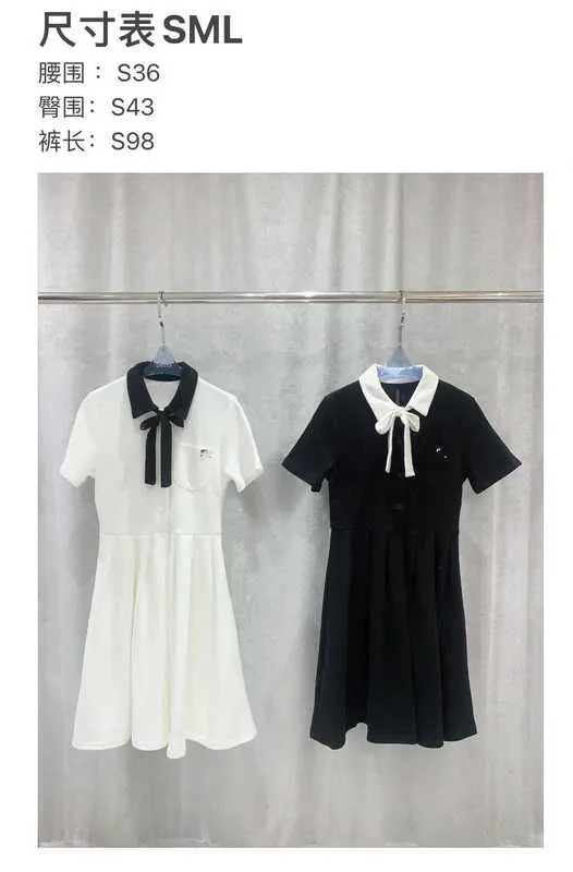 Basic & Casual Dresses Designer Summer New Letter Embroidered Polo Shirt Collar Women's Short Sleeve Dress Versatile Pleated T02T