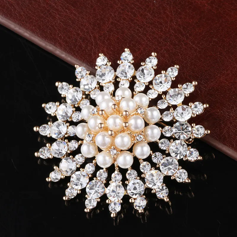 10-Piece Rhinestone Flower Brooches For Women - Elegant Bouquet Pins For Dresses, Coats, Sweaters - View #6