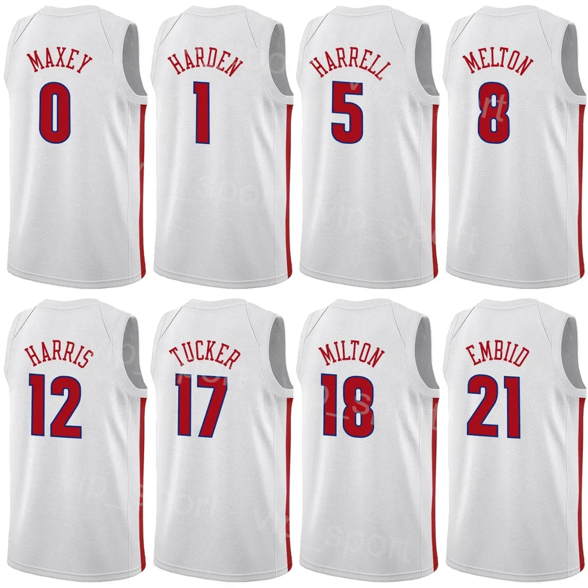 NBA_ 75th Custom Jersey Philadelphia''76ers''Men Women Youth Joel 21 Embiid  12 Tobias Harris 0 Tyrese Maxey 18 Shake Milton Basketba''nba''print 