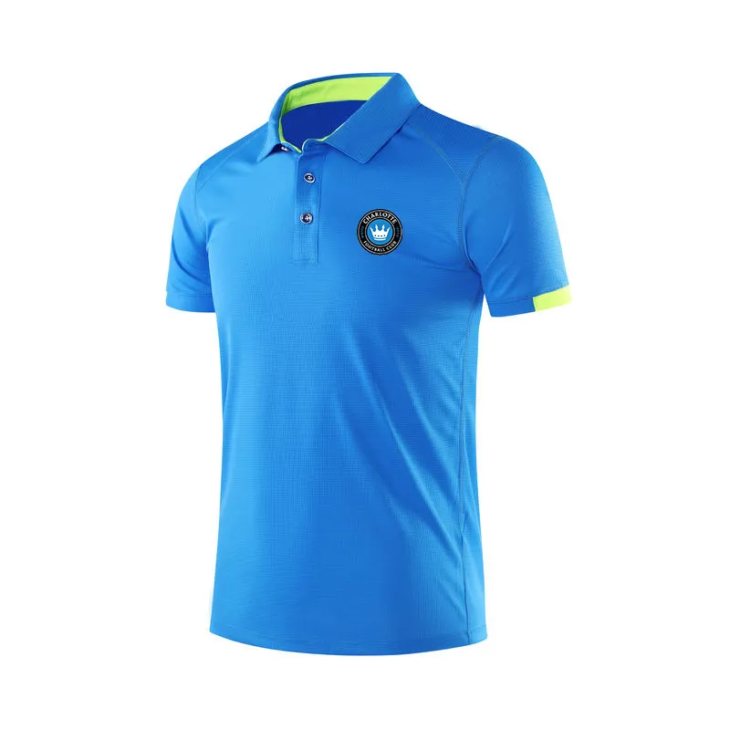 Charlotte FC Men's and Women's Polo Fashion Design Soft Breattable Mesh Sports T-shirt Utomhus Sports Casual Shirt