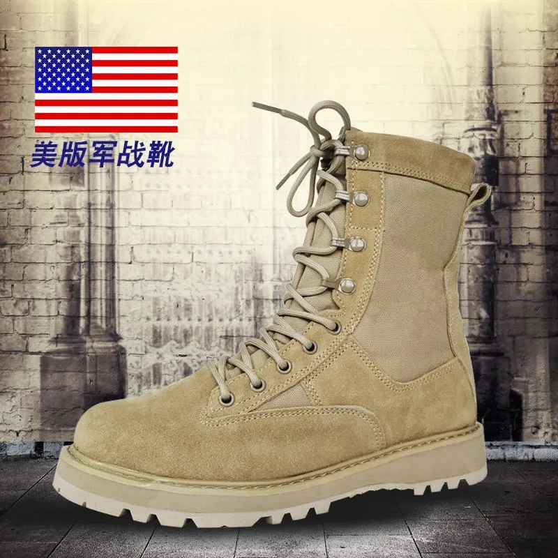 Boots Army Combat Bustable Desert Boots Men d'origine Public Hair Cair Spring Combat Fans militaires Bottes de randonnée Forces spéciales