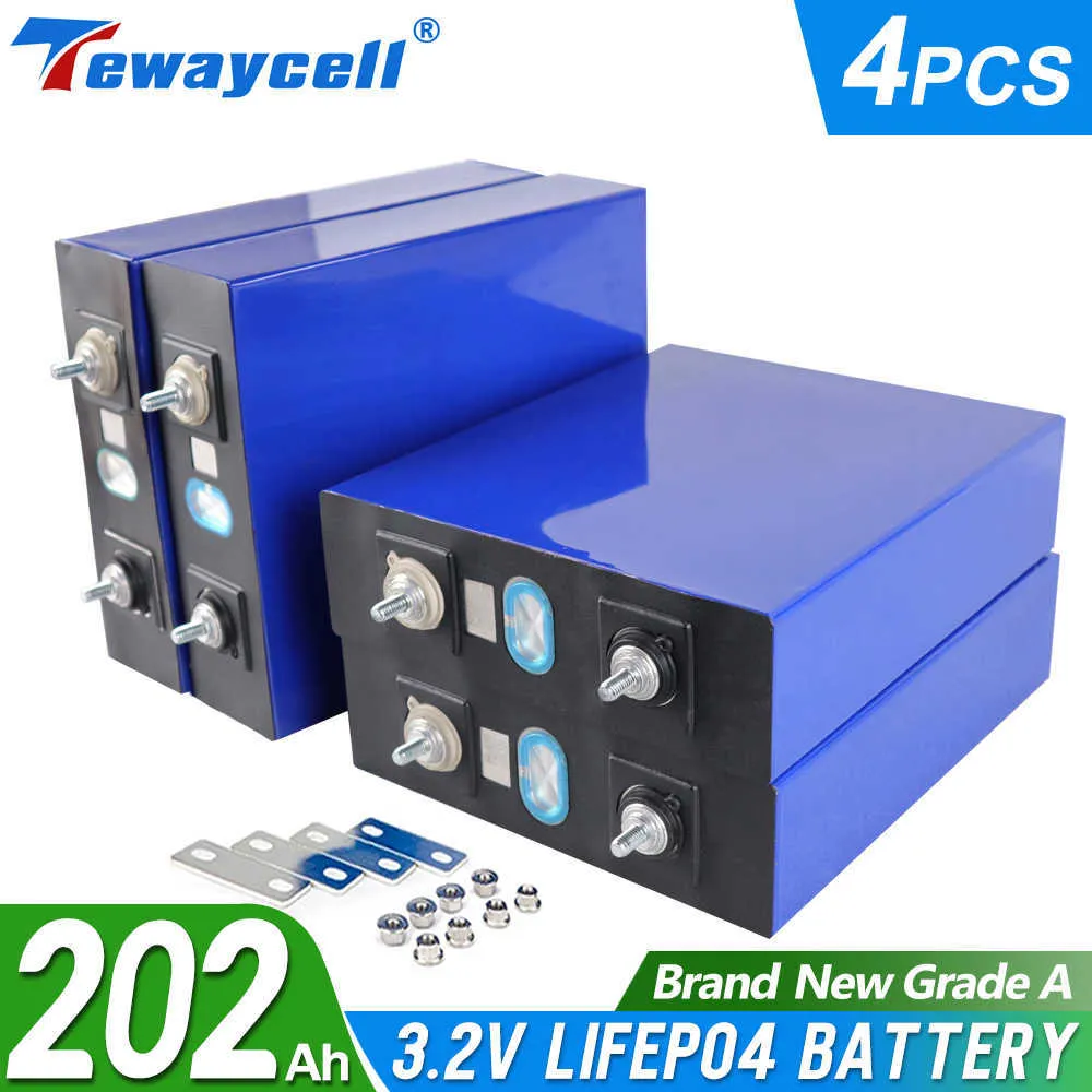 4PCS 3.2V 200AH 202AHセル真新しい12V LifePO4バッテリーグレードA 24V 48V充電式バッテリーパックEU米国税無料バス