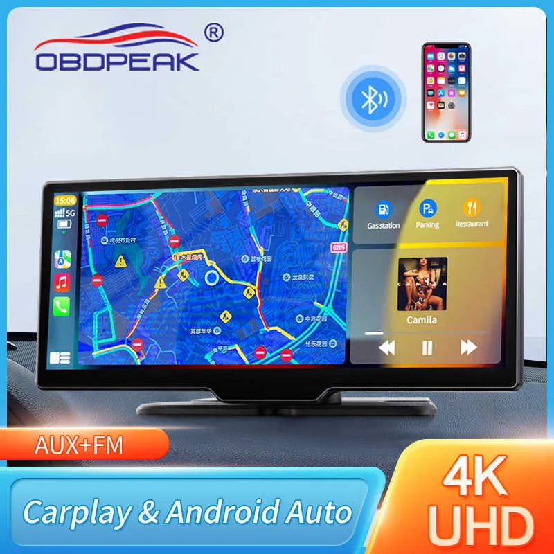 車の dvr 1026 インチ ダッシュ カム バックミラー カメラ Wifi Carplay Android Auto 4K DVR GPS ナビゲーション ビデオ レコーダー ダッシュボード デュアル レン 24H パーク AUXHKD230701