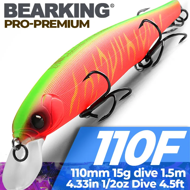 Yemler Lures BEARKING Riprizer 110 sarsıntılı yem 11cm 15g dalış 15m Wobblers Sazan Balıkçılığı Yapay takımlar 230630