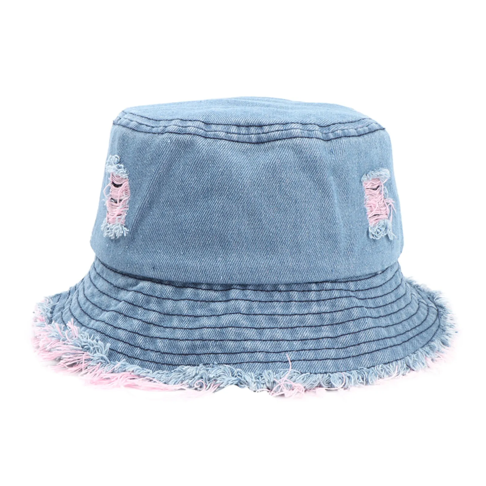 Vintage Denim Bucket Hat - Washed Jean Fisherman Cap for 