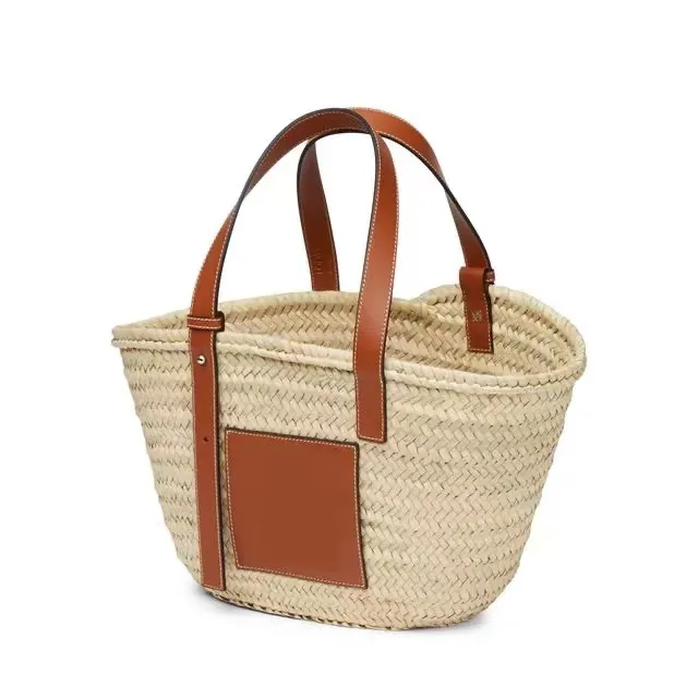 European-Style Woven Straw Tote Bag - Beach-Ready, Eco-Friendly Vegetable Fiber Handbag for Women