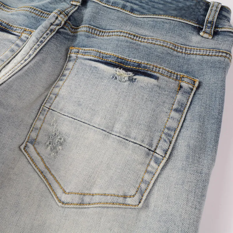 Top Craftsmanship Mens jeans AMR designers pants Ripped Jeans mens Broken Holes Skinny Jeans Fashion slim Pants SIZE 28-40