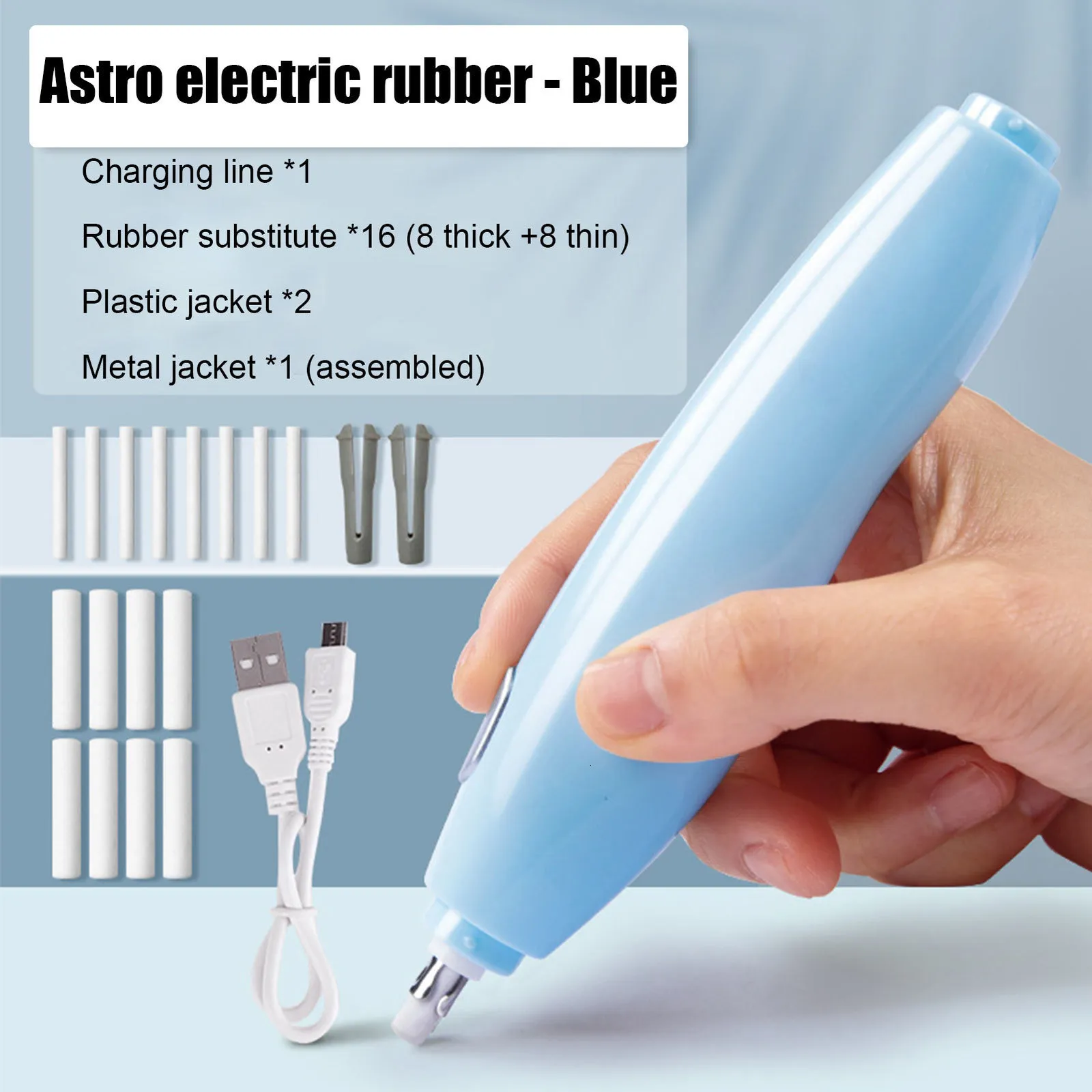 Deli Electric Eraser Rechargeable Sketch Drawing Highlight Rubber