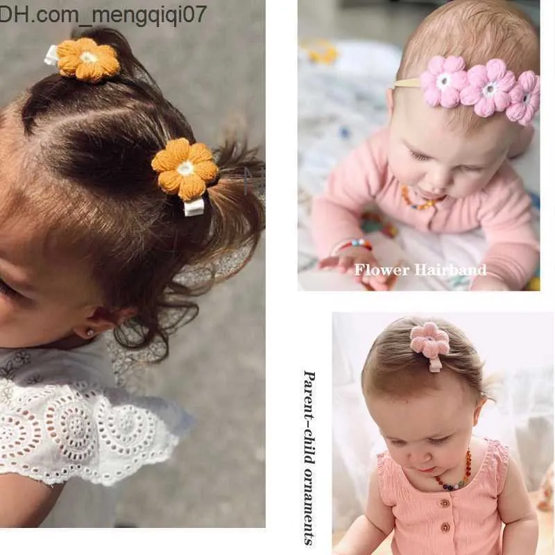 Cerchietto per capelli con fiori accessori moda bambina fatto a mano  all'uncinetto in cotone di vari colori