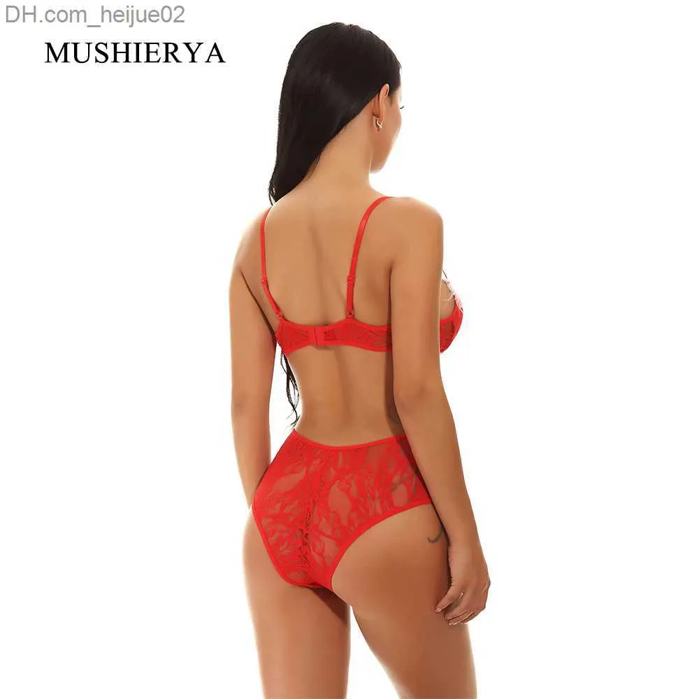 Women Mesh Bow Embroidered Lace Transparent String Sexy Underwear