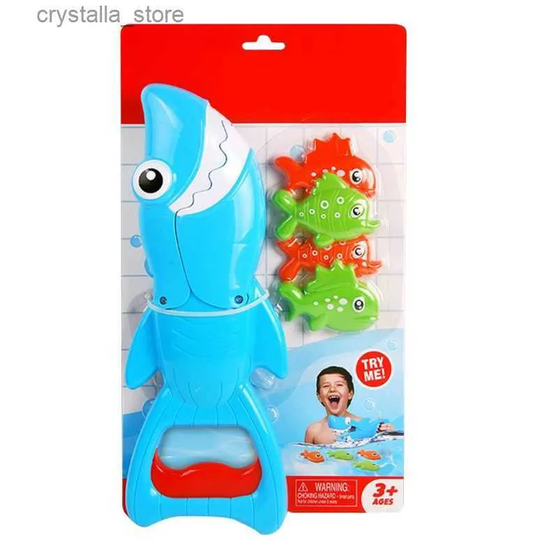 Shark Grabber Bath Toy for Boys Girls Catch Game with 4 Fishes Bathtub Fishing 23GD L230518