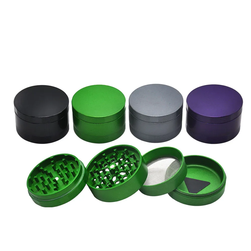 Smerigliatrice antiaderente per fumo in metallo in alluminio spaziale 63MM Ceramica a 4 strati grande CNC con denti diamantati raccoglitore di spezie macinapepe per tabacco accessori per macina fumo all'ingrosso