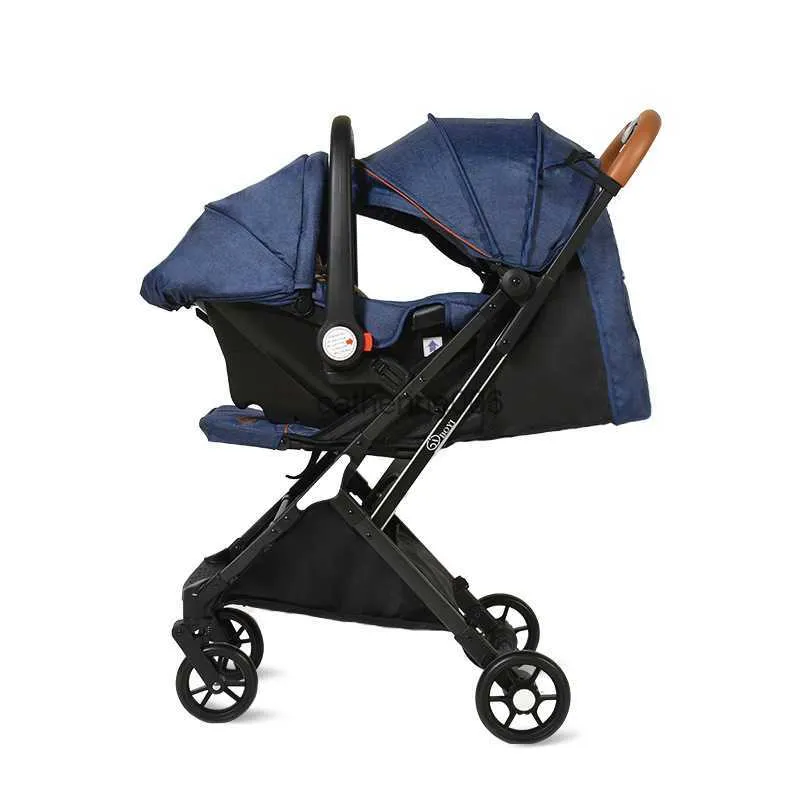 Portable nouveau-né bébé poussette pliant inclinable et assis Simple panier monté sur véhicule siège de sécurité quatre-en-un L230625