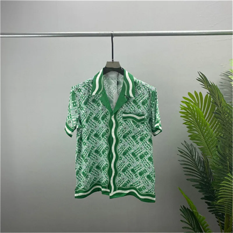 # 6 Abito da uomo di lusso di design Camicie Camicia di seta Abiti di lusso Manica corta lettera clowers stampa Casual Colletto estivo da uomo colori misti Taglia M-3XL 31