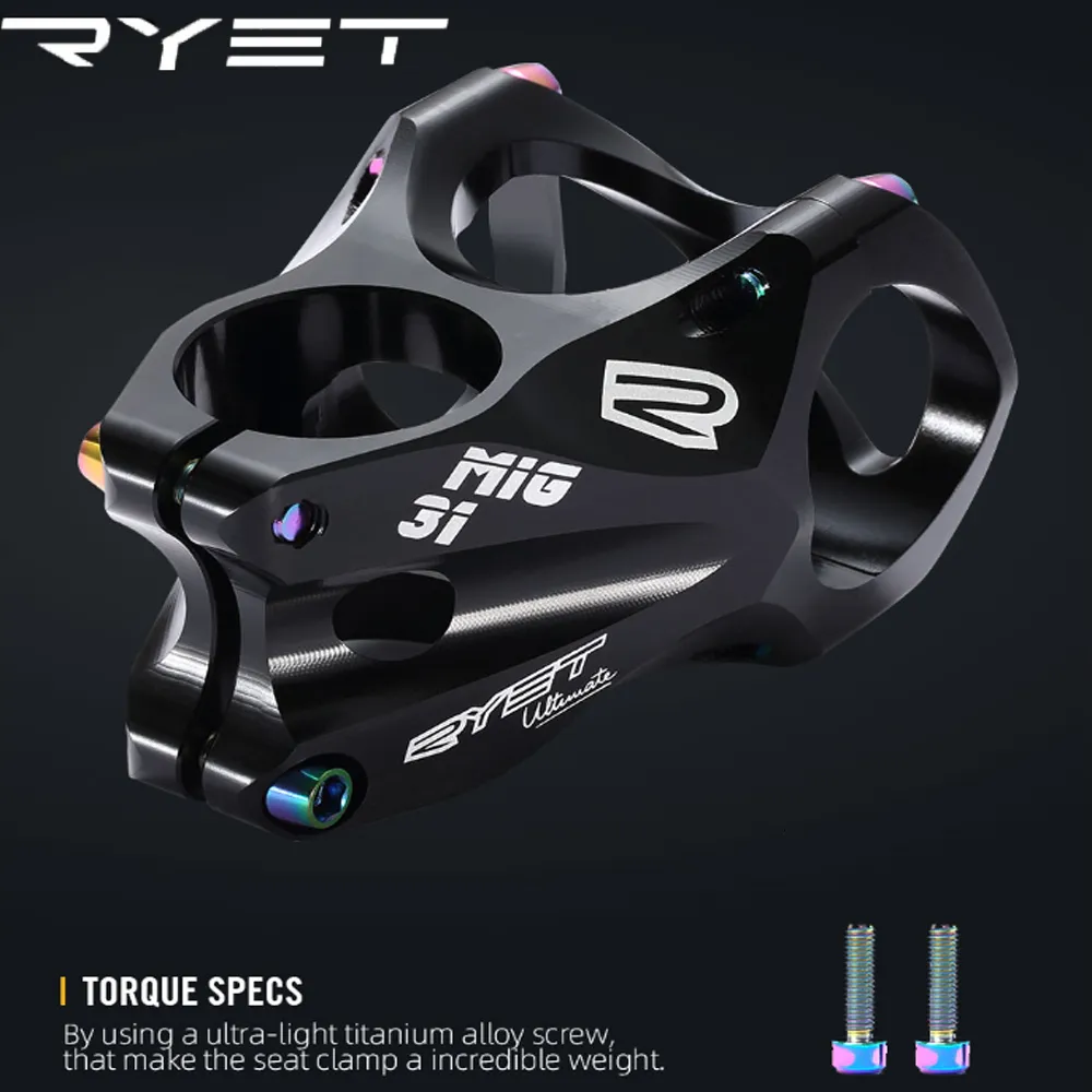 Bike Groupsets RYET Colorful Bicycle Handlebar Stem 45mm 31.8mm XC AM MTB Bike Rise Table 7075 Aluminum Alloy CNC 28.6 Steerer Cycling Parts 230630 From 22 09 DHgate