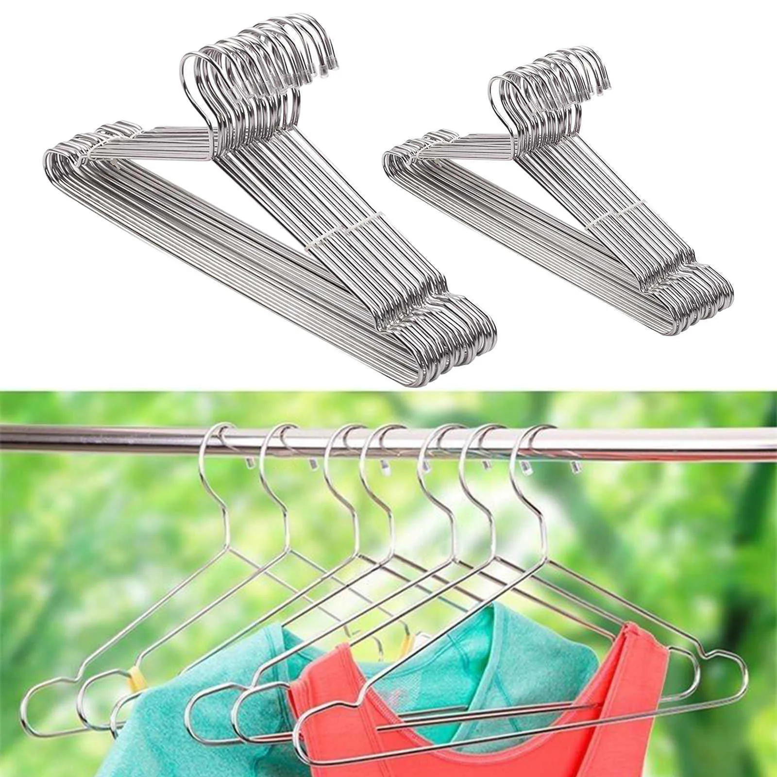 Stainless Steel Clothes Hanger Organizer Strong Metal Coat Suit Hanger Anti-skid