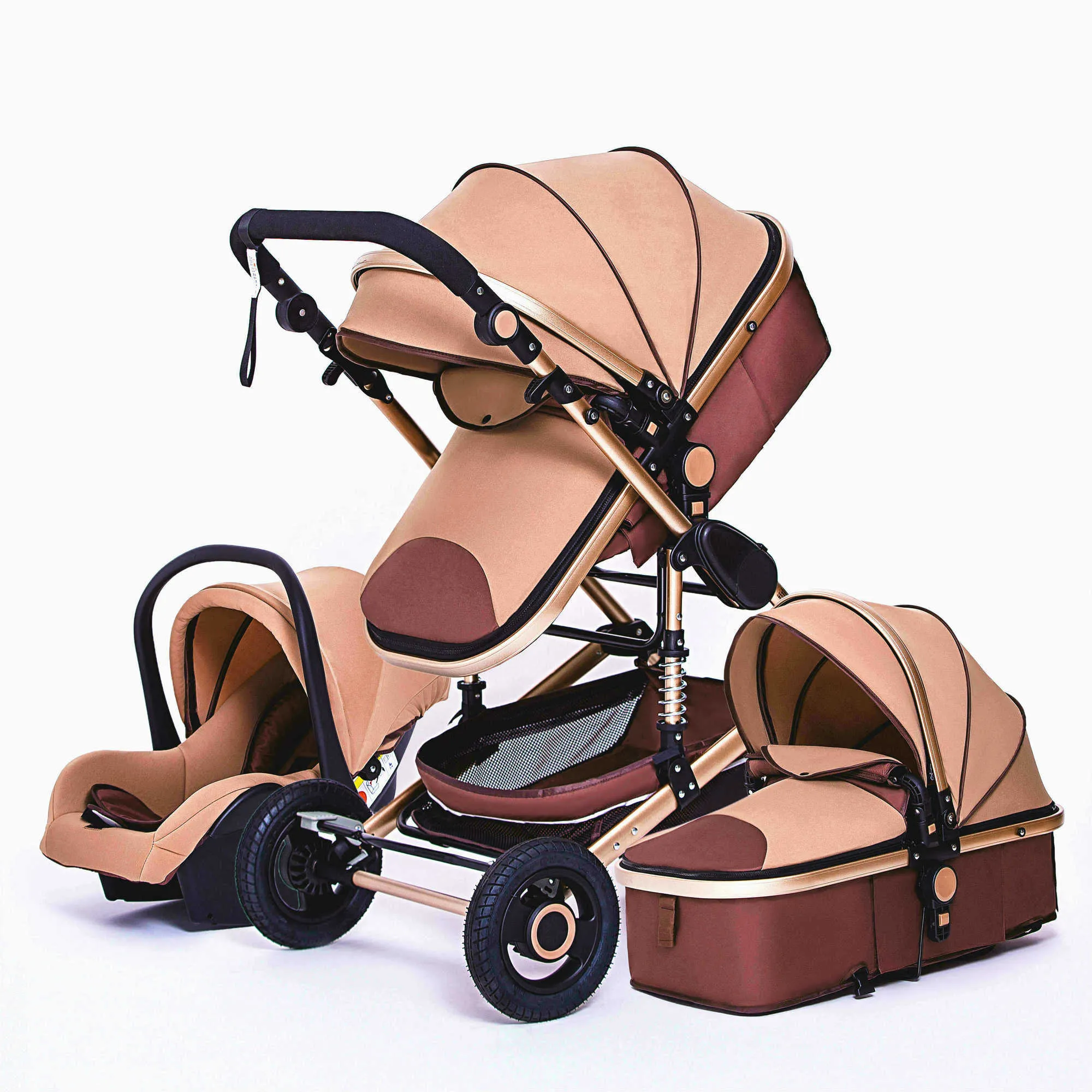 Multifunctional 3-in-1 Portable High Landscape 4-Wheel Folding Triple Seat Umbrella  Stroller from Dhgate Strollers# - price 111.96