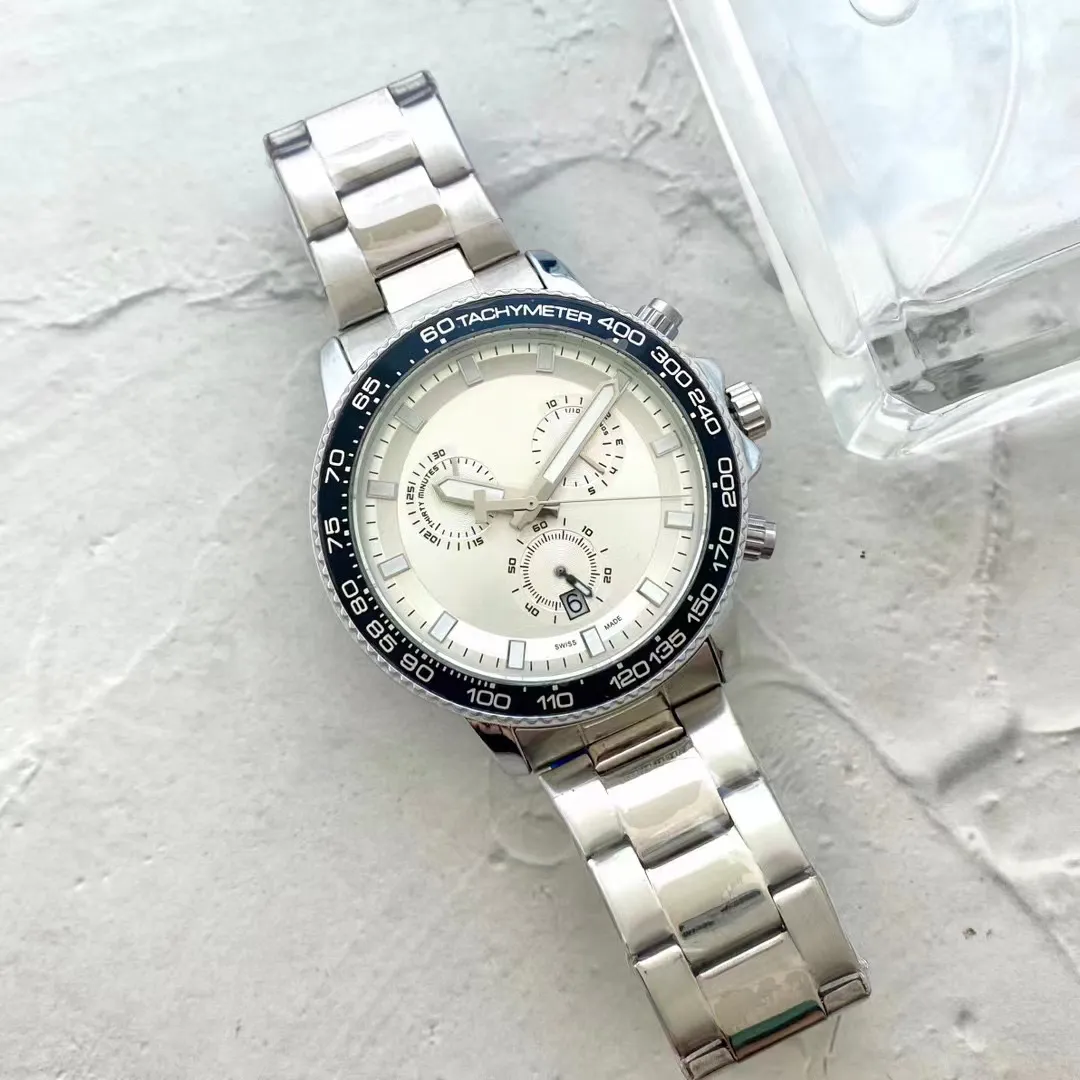 Mode de luxe montres pour hommes montres pour hommes de haute qualité 42mm cadran acier bande montre à quartz affaires loisirs maître conception mens horloge