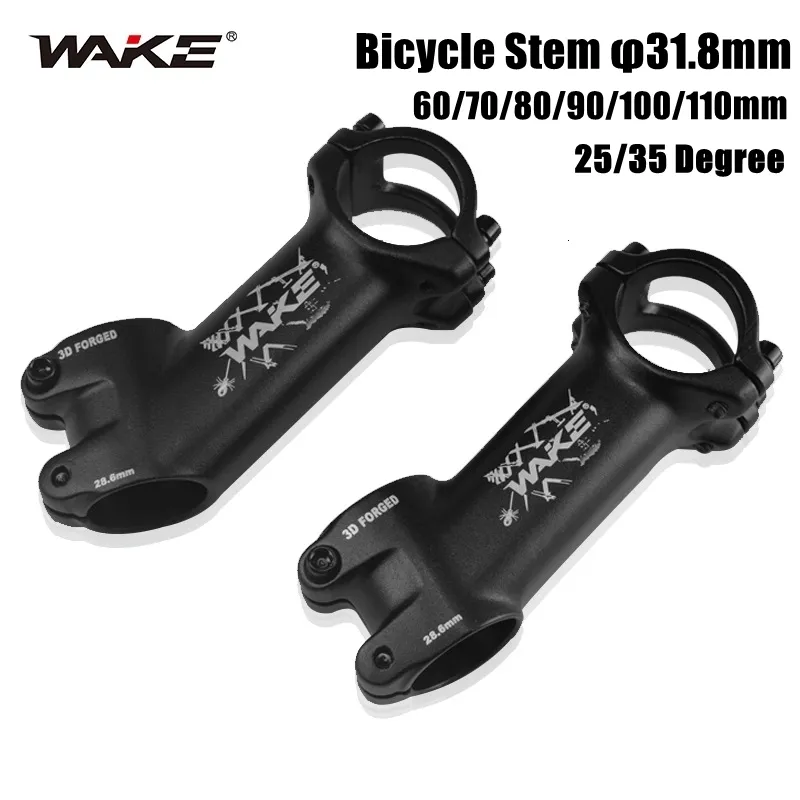 Cykelgrupper Söker Wake Ultralight Bike STEM 25 35 graders MTB Power 31,8mm 60/70/00/90/100/110mm Mountain Road Cykelstyret Stam Bicycle Del 230630