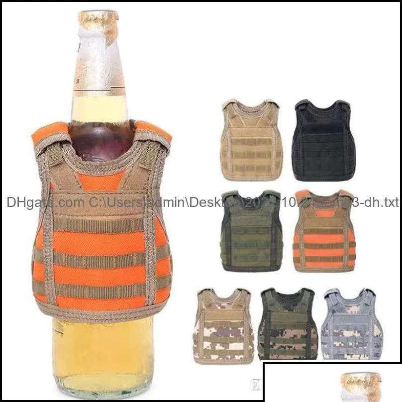 Drinkware Handle dryck Koozie Vest Military Molle Mini Beer Er Cooler Sleeve Justerbara skällband