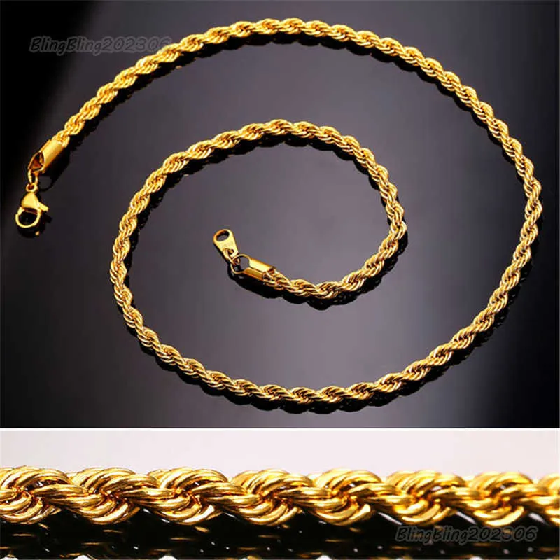 Goldketten Mode Hip Hop Schmuck Seilkette Herren Halskette