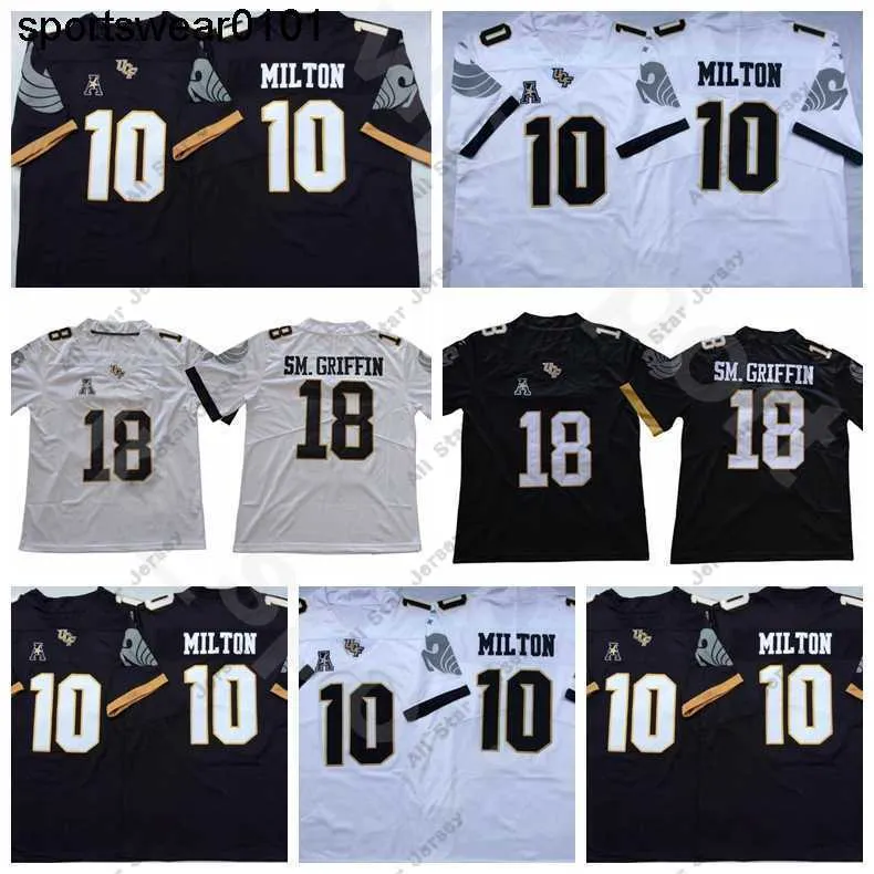 College Football Ucf Knights Jersey 18 Shaquem Griffin 10 Mckenzie Milton Universiteitsuniform Team Zwart