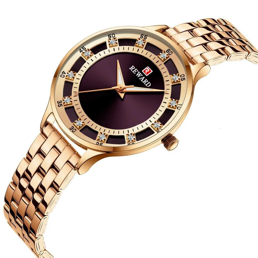 Montres pour femmes RD Marque Dames Montres-Bracelets Robe Or Rose Montre À Quartz Femmes Cristal Diamant Montres Étanches En Acier Inoxydable Horloge Femmes 230630