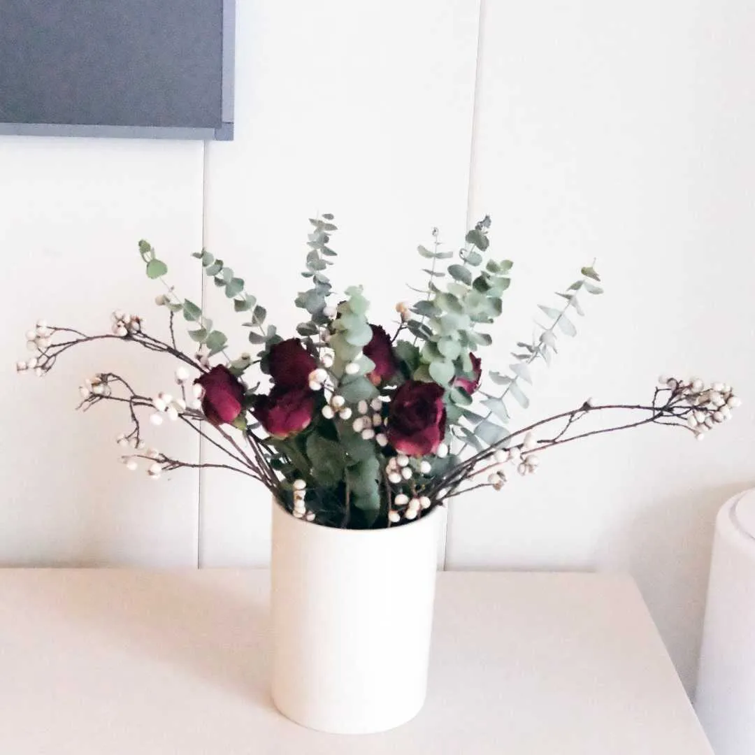 Gedroogde bloemen Natuurlijke rozen Boeket Bruiloft Thuis Herfstdecoratie Hoge kwaliteit Grote Eucalyptus Luxe bloemstuk