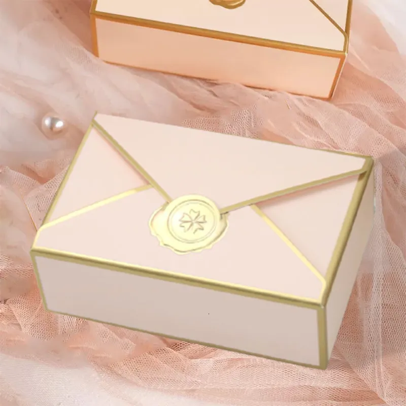 Embalagem para Presente 1020Pçs Caixa de Doces em Forma de Envelope Caixa de Presente de Chocolate Embalagem para Convidados Chá de Bebê Caixas de Presente de Casamento Decoração de Festa 230630
