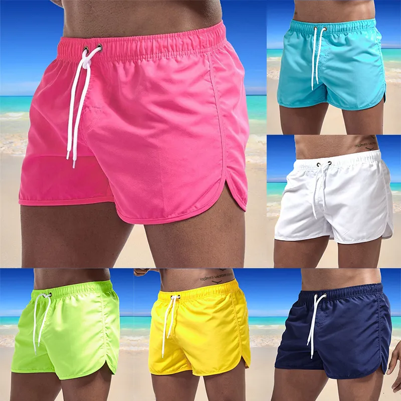 Męskie szorty Summer Szybkie marka strojów kąpielowych Sexy Swim Trunks Men Swimsuit Niski talia oddychający na plaży Surf 230630