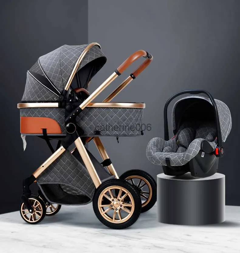 3 en 1 bébé poussette luxe haut paysage bébé landau portable bébé poussette maternelle bébé berceau pliable bébé voiture nouveau L230625