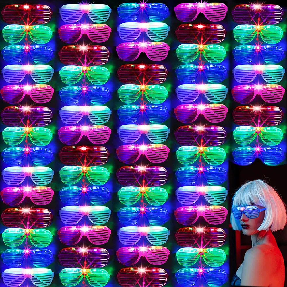 Other Event Party Supplies 102050 Pcs Glow In The Dark Party Glasses Light Up LED Glasses Neon Party Favors Sunglasses for Kids Adults Birthday Christmas 230630