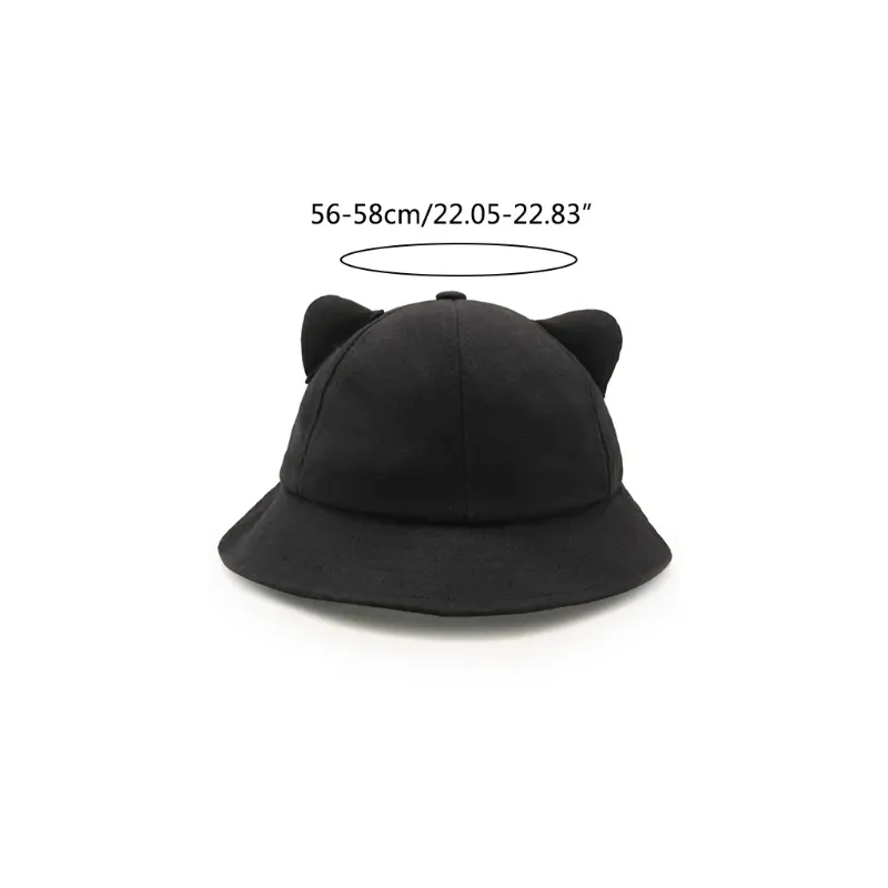 Mignon pour chat oreille queue dessin animé pêcheur chapeau doux bassin étudiant chapeau pour fille pliable pêcheur voyage seau chapeau tout-ma