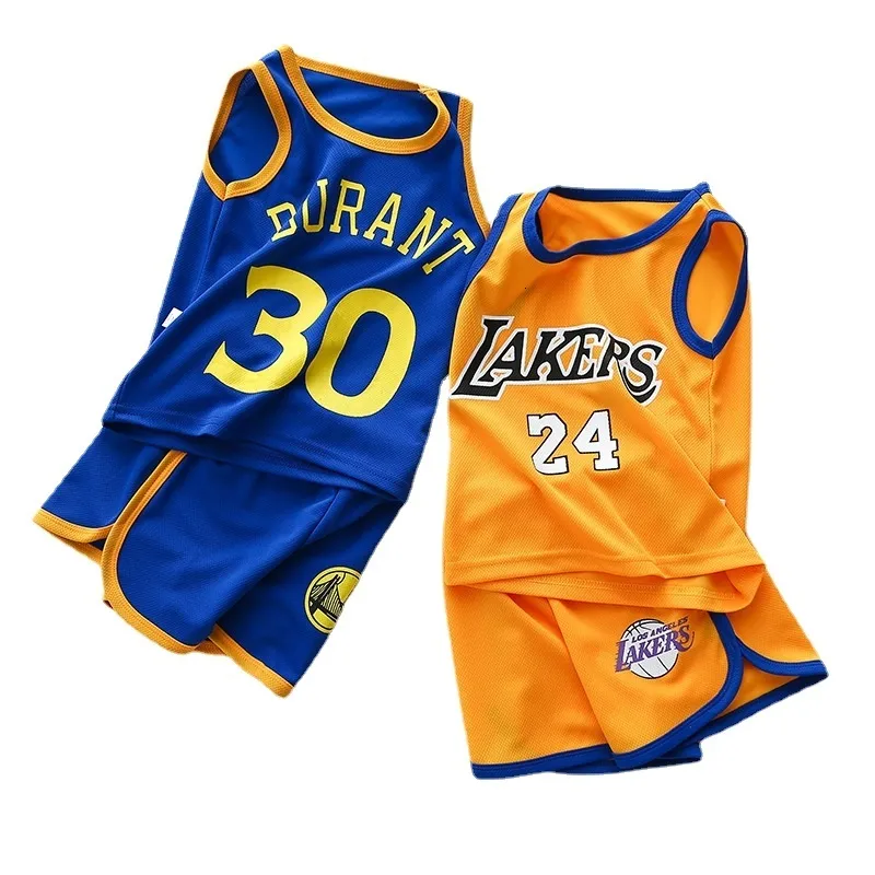 Clothing Sets Children 's summer basketball uniform boys and girls casual sports short sleeved shorts 2pcs set team 2 10Y 230630