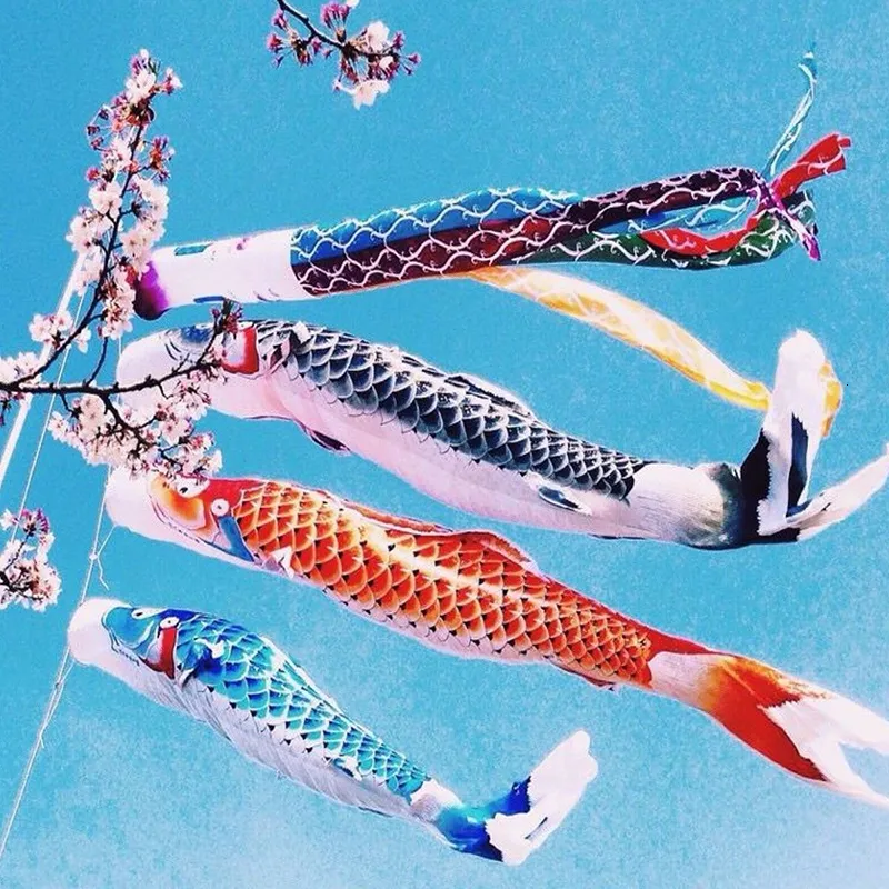 Japanese Carp Spray Windsock Streamer Fish Flag Wind Chimes Colorful  Tropical Fish Figurines For Yard Hanging Decorations 40x70x100 CM Koinobori  Kite 230701 From Deng10, $3.47