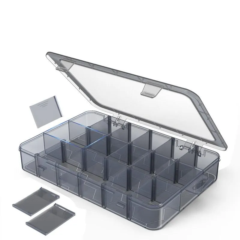 Rideaux Organisateur 924 Grilles Récipient de rangement réglable Compartiment de rangement en plastique Boîte de rangement en plastique Conteneur de vitrine du boîtier de vis