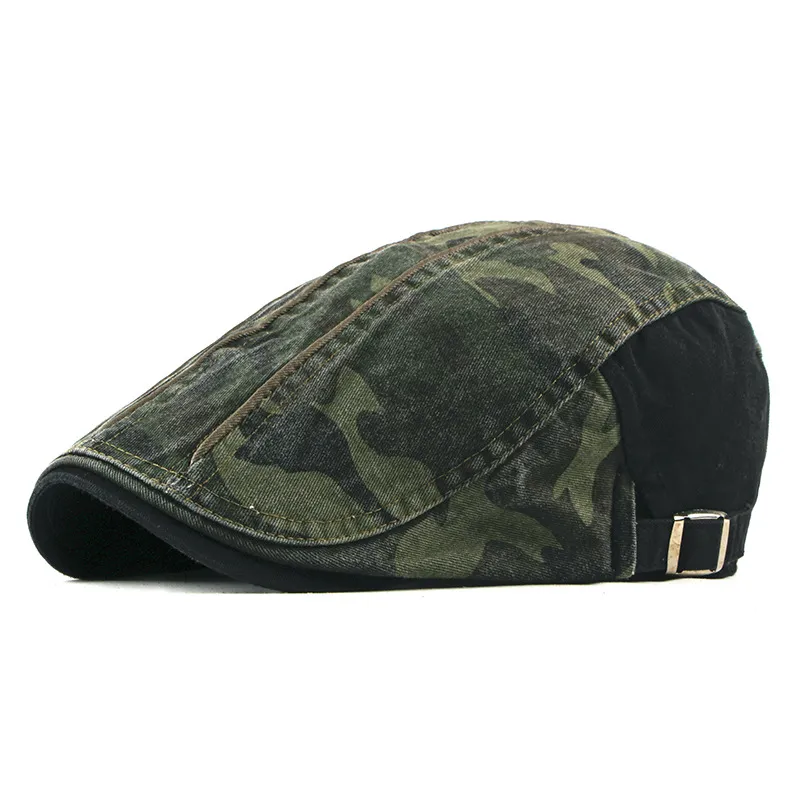 Ldslyjr Katoen Lente Camouflage Print Baret Krantenverkoper Caps Mannen Platte Pet Vrouwen Schilder Hoeden 20