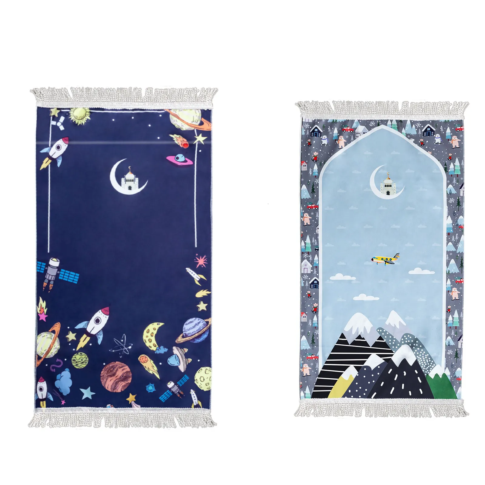 Tapete Muçulmano para Crianças Tapete de Oração Islâmico Tapete de Oração Macio Islam Eid Gift tapis de priere 230630