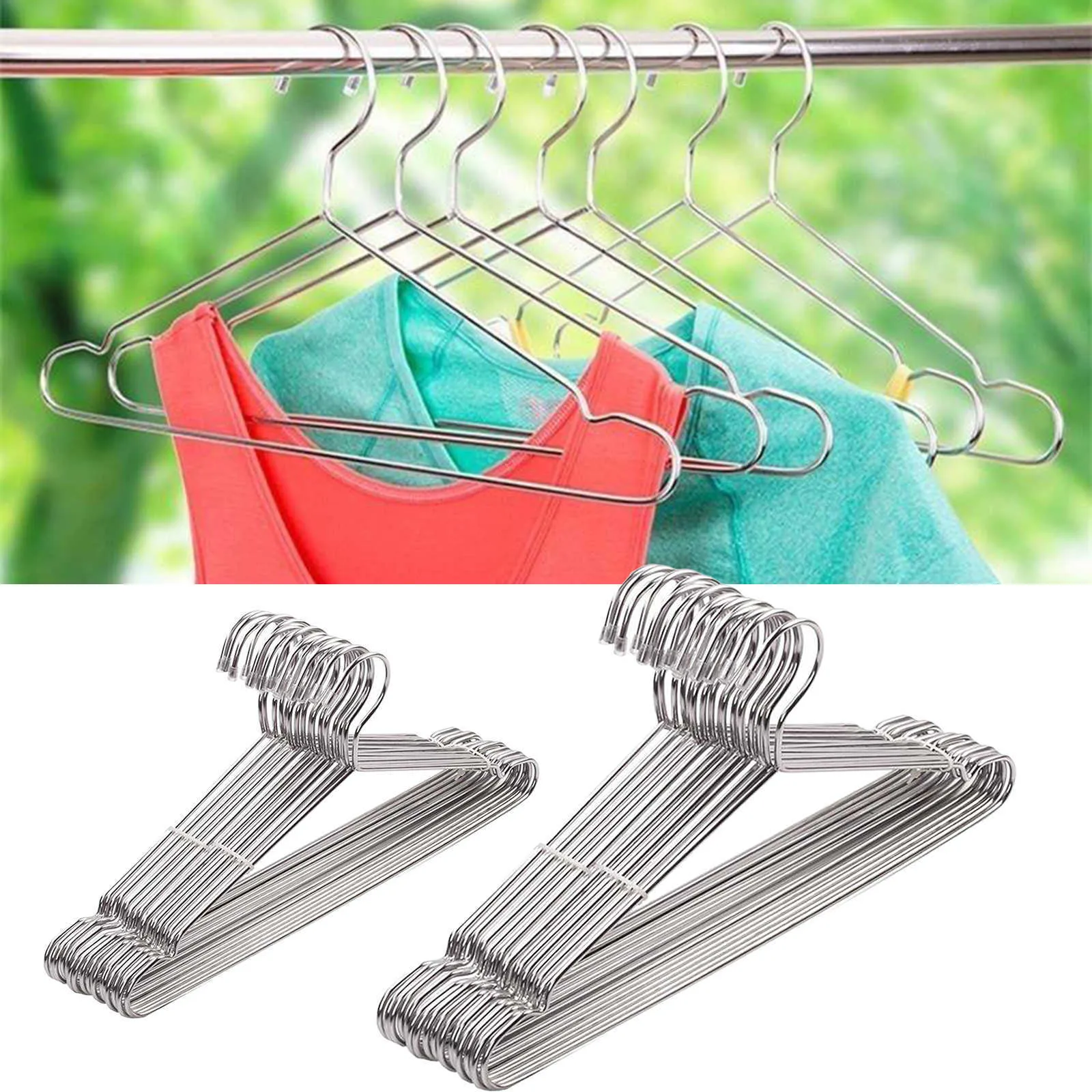Stainless Steel Clothes Hanger Organizer Strong Metal Coat Suit Hanger Anti-skid