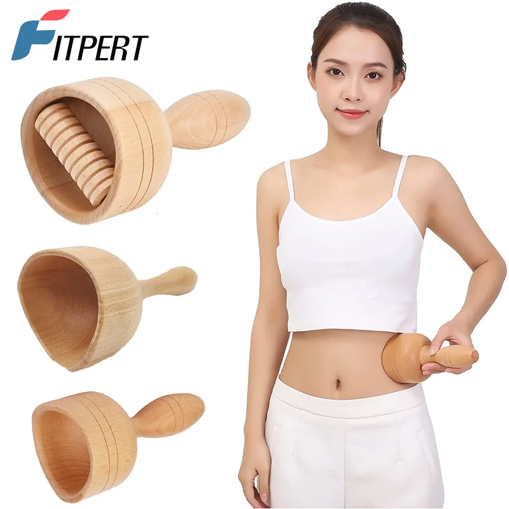 Back Massager Wood Therapy Swedish Massage Cup with Roller Colombian Wood Therapy Tool for Lymphatic Drainage Body Contour Anti-Cellulite 230630