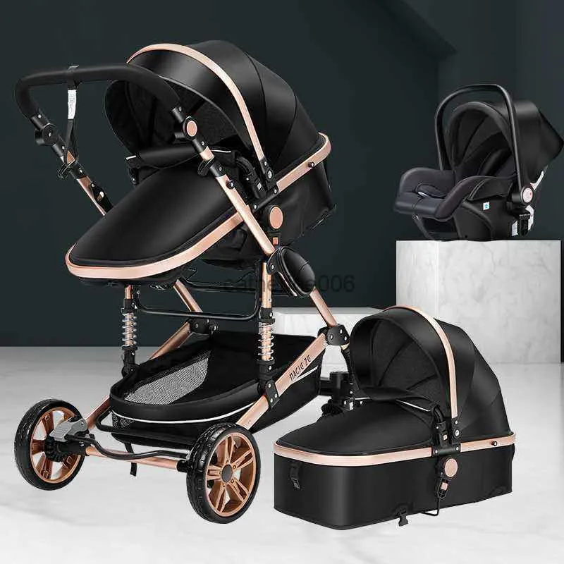 Passeggino 3 in 1 passeggino pieghevole bifacciale bambino quattro stagioni carrozzina kinderwagen paesaggio alto Newborn Travelling L230625