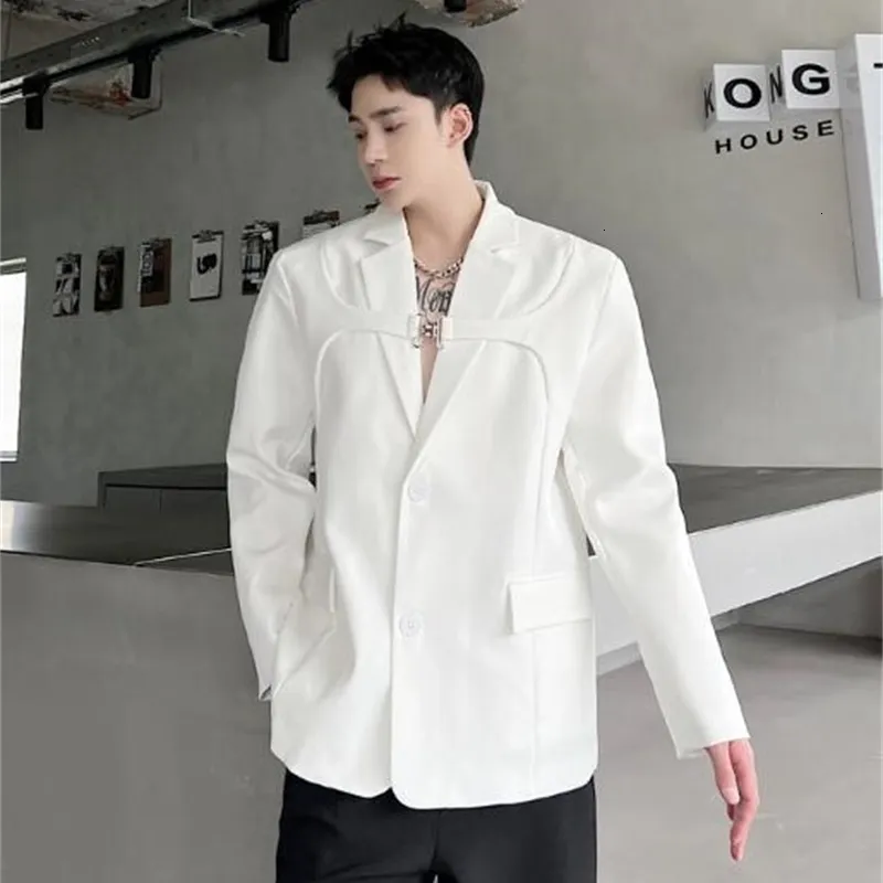 Blazer Homme Printemps Automne Coton Solide Décontracté - Veste Costume Manteau Extérieur