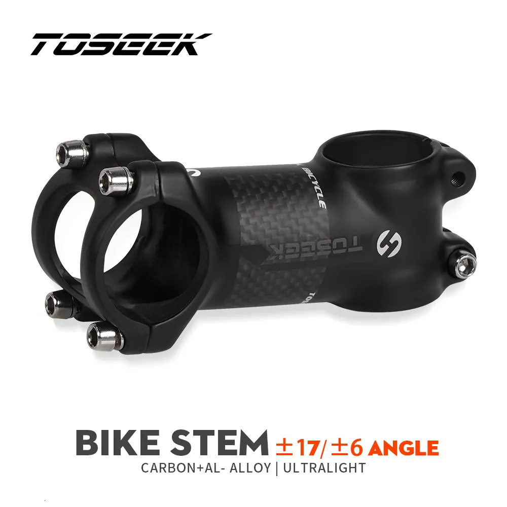 TOSEEK Vélo Guidon Potence 28.6-31.8mm Aluminium Carbone Potence Angle6 17 Vtt Guidon Potence VTT Potence Pièces De Rechange Pour Vélo 230630