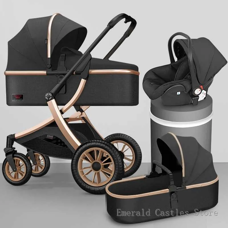 Luxe haute qualité bébé poussette 3 en 1 Portable voyage landau