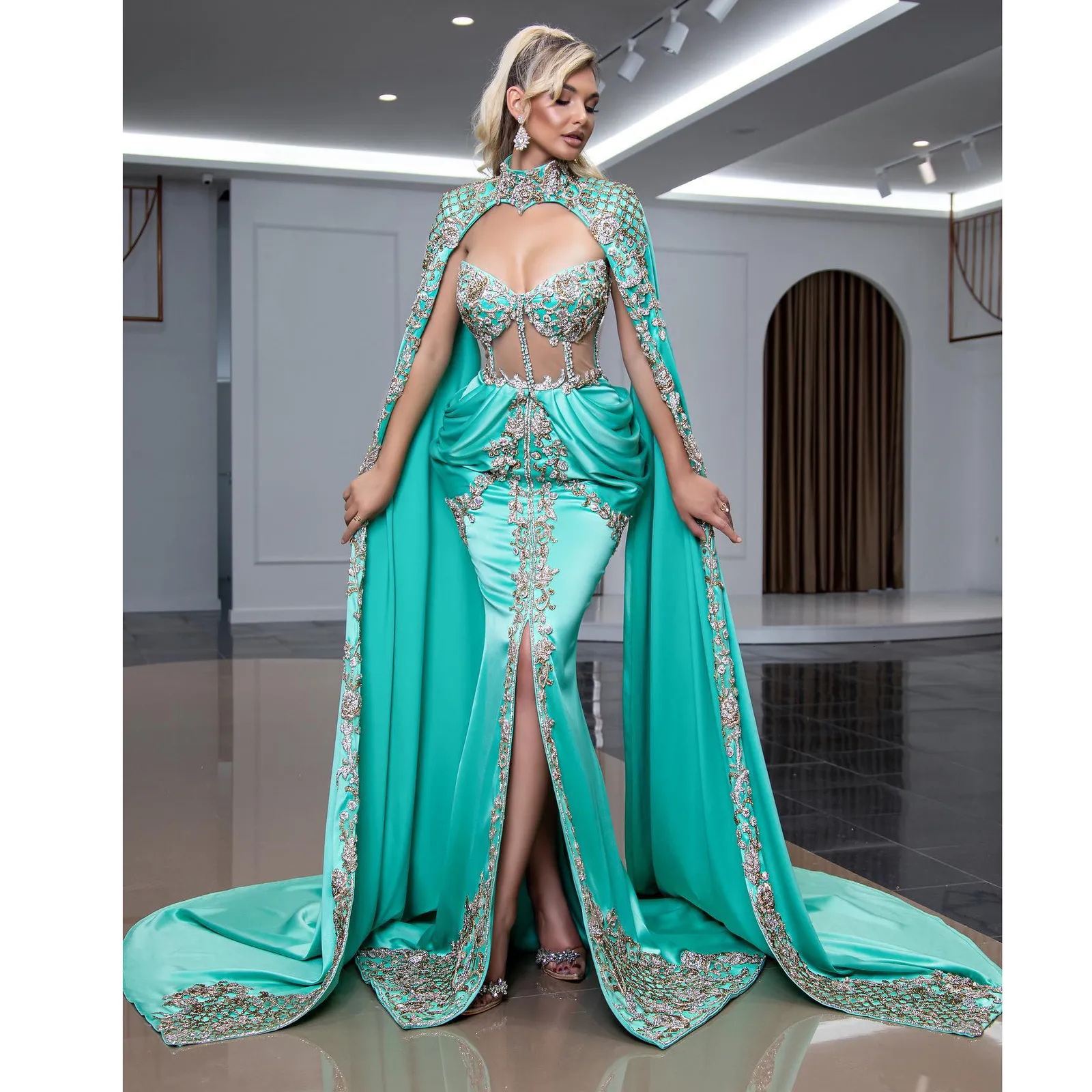 Plus Size 2 Piece Long Gown Peignoir Set